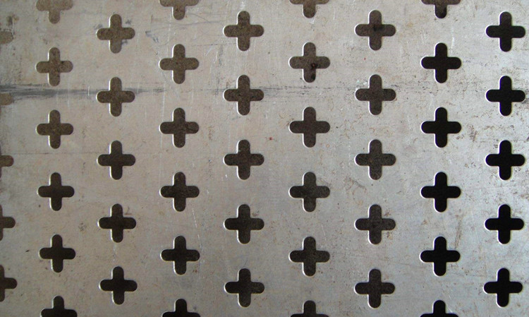 Stainless steel cross hole perforated sheet product display