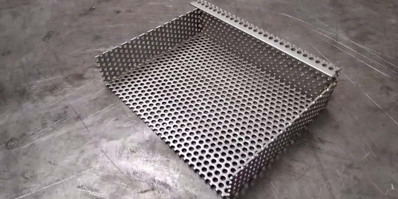 Perforated metal sheets after bending