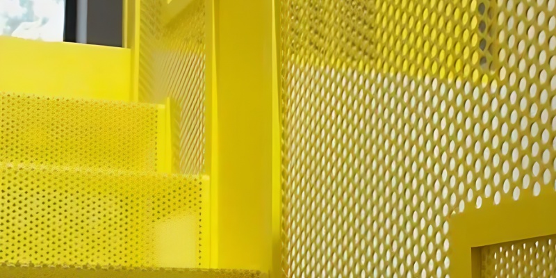 Perforated plate railing